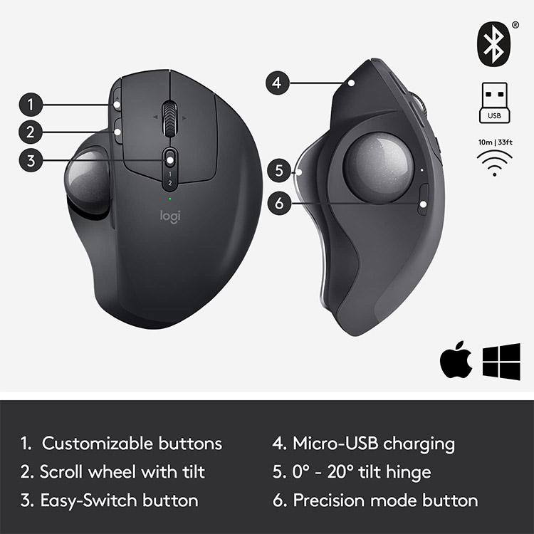 خرید موس Logitech MX Ergo - بی‌سیم